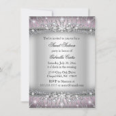Rose & Argent Sparkle Diamond Sweet 16 Invitation (Dos)