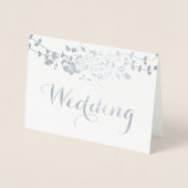 Rose Argent Typographie Mariage Invitations (Devant)