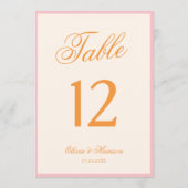 Rose Aurore Rose Orange Esthétique Numéro de Table (Dos)