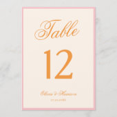 Rose Aurore Rose Orange Esthétique Numéro de Table (Devant)