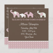 Rose aux invitations Brown de baby shower (Devant / Derrière)