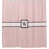 Rose avec Black Pinstripes Douche rideau (Devant)