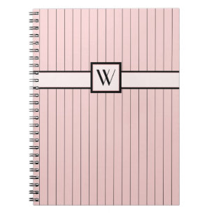 Rose avec Carnet à rayures noires