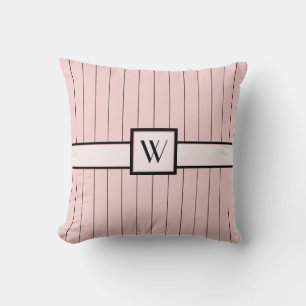 Rose avec Coussin à rayures noires