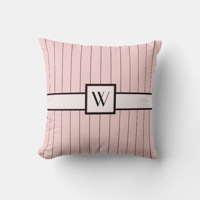 Rose avec Coussin à rayures noires (Recto)