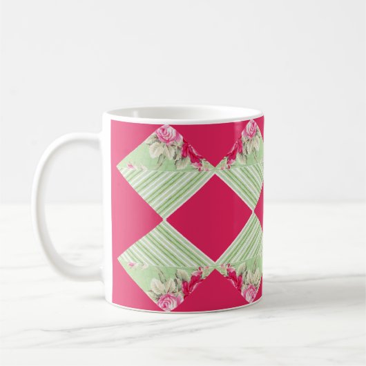 Rose Avec Faux Patchwork Mug (Gauche)