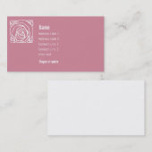 Rose avec le carte de visite rose de Nouveau d'art (Devant / Derrière)