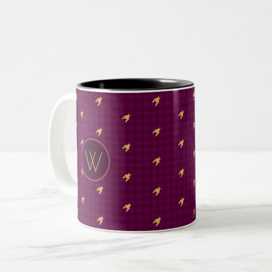 Rose avec l'or Accent Houndstooth Mug (Devant gauche)