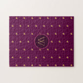 Rose avec l'or Accent Houndstooth Puzzle (Horizontal)