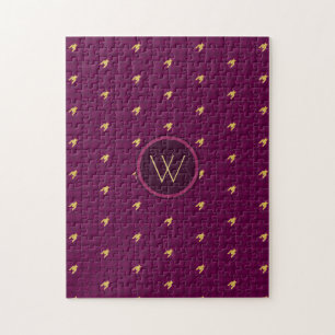 Rose avec l'or Accent Houndstooth Puzzle