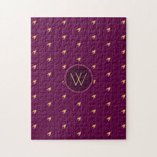 Rose avec l'or Accent Houndstooth Puzzle (Vertical)