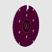 Rose avec or Accent Houndstooth Orament (devant)