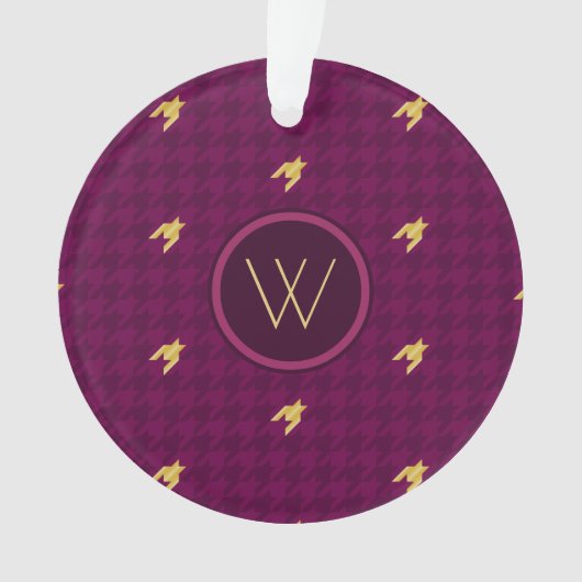 Rose avec or Accent Houndstooth Orament (devant)