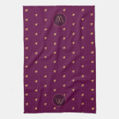 Rose avec or Accent Houndstooth Serviette de cuisi (Vertical)