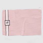 Rose avec Pinstripes Noir serviette de golf (Horizontal)