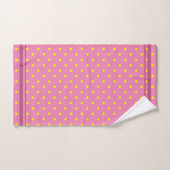 Rose avec points jaunes et rayures roses (Serviette à main)