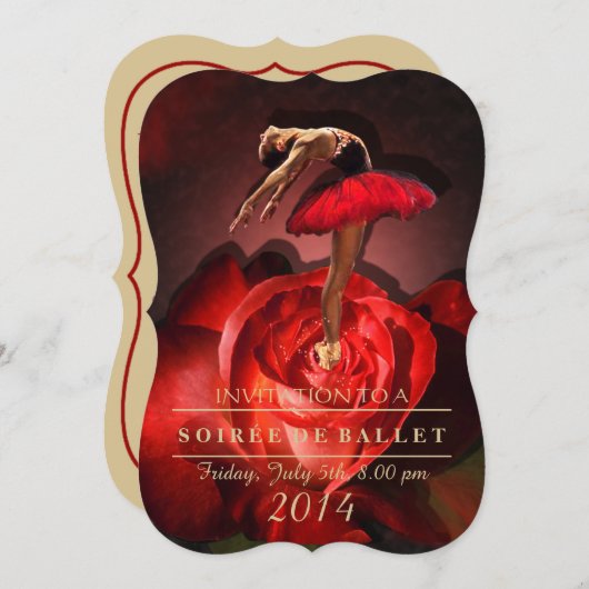 Rose Ballerina - Carte d'invitation (Devant / Derrière)