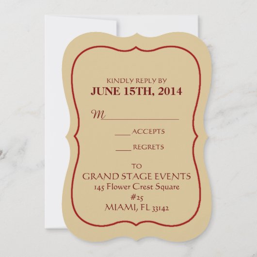 Rose Ballerina - Carte RSVP (Dos)