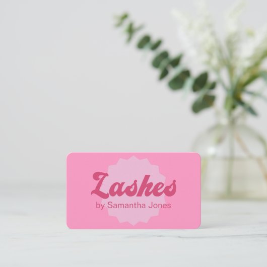 Rose Beauté Lashes QR Code Carte de visite (Debout devant)