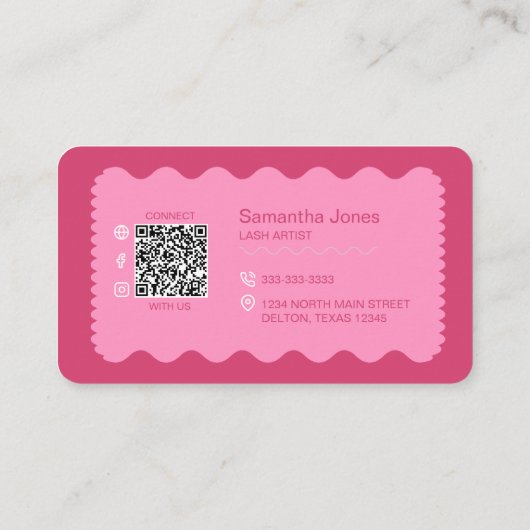 Rose Beauté Lashes QR Code Carte de visite (Dos)