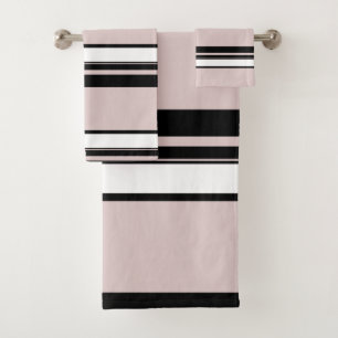 Rose beige blanc noir rayures Classy rayure
