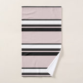 Rose beige blanc noir rayures Classy rayure (Serviette à main)