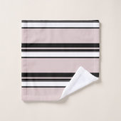 Rose beige blanc noir rayures Classy rayure (Gant de toilette)