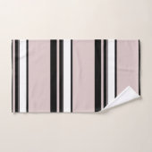 Rose beige blanc noir rayures Classy rayure (Serviette à main)