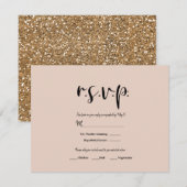 Rose beige moderne carte de réponse RSVP mariage d (Devant / Derrière)