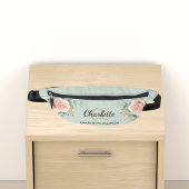 Rose beige or fleuri vert nom monogramme