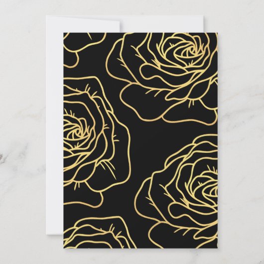 Rose Black Gold 79e anniversaire invitations (Dos)