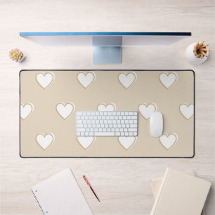 Rose blanc Beige mignon Motif de coeur simple