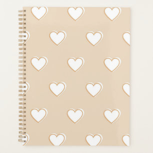 Rose blanc Beige mignon Motif de coeur simple