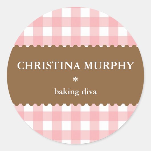 Rose blanc brun en vichy cuisine maison étiquette  (Devant)