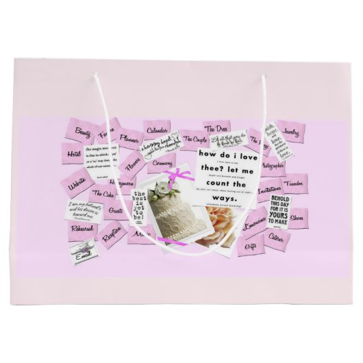 Rose & Blanc Comment Aimer Le Sac Cadeau (Dos)