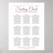 Rose & blanc Élégant 9 Mariage de table Tableau de (Devant)