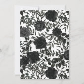 Rose blanc et noir Invitations de mariage gothique (Dos)