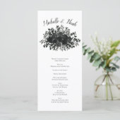 Rose blanc et noir Programmes de mariage gothique (Debout devant)