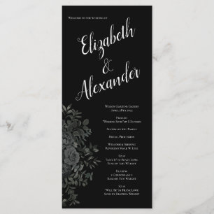 Rose blanc et noir Programmes de mariage gothique