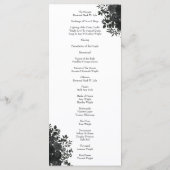 Rose blanc et noir Programmes de mariage gothique (Dos)