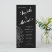 Rose blanc et noir Programmes de mariage gothique (Debout devant)