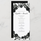 Rose blanc et noir Programmes de mariage gothique (Devant / Derrière)