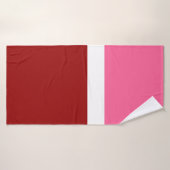 Rose Blanc Marron Rouge Bloc de Couleur (Serviette de bain)