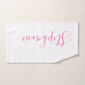 Rose blanc personnalisé monogramme serviette de yo (Serviette à main)