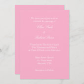 Rose Blanc Plat Simple Faire-part de mariage (Devant / Derrière)