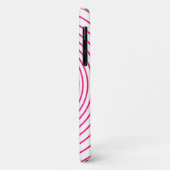 Rose Blanc rayé coque iphone Coeur Choisir les cou (Dos/Gauche)
