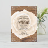 Rose blanc rustique et faire-part de mariage en (Debout devant)