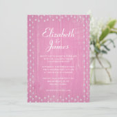 Rose Blanc Rustique Pays Bois Mariage Invitations (Debout devant)