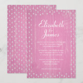 Rose Blanc Rustique Pays Bois Mariage Invitations (Devant / Derrière)