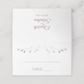 Rose & Blanc Simple Elégant Mariage Cartes de Plac (Extérieur déplié)